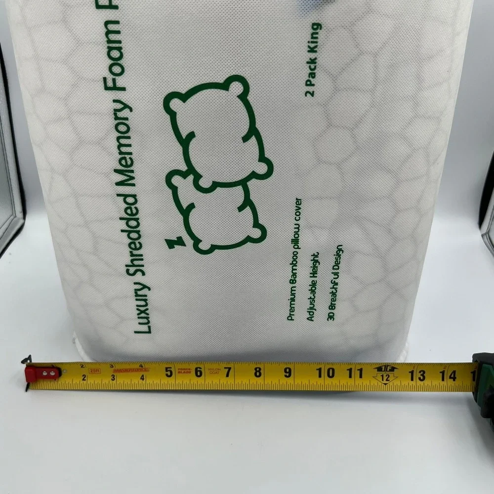Shredded Memory Foam Pillows King White 2 Pack Cooling Brand New